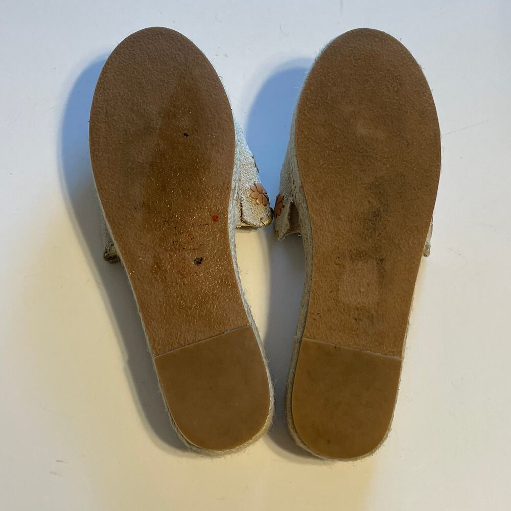 Jack Rogers Palmer Slides Womens Size 8 Ecru Meta… - image 8